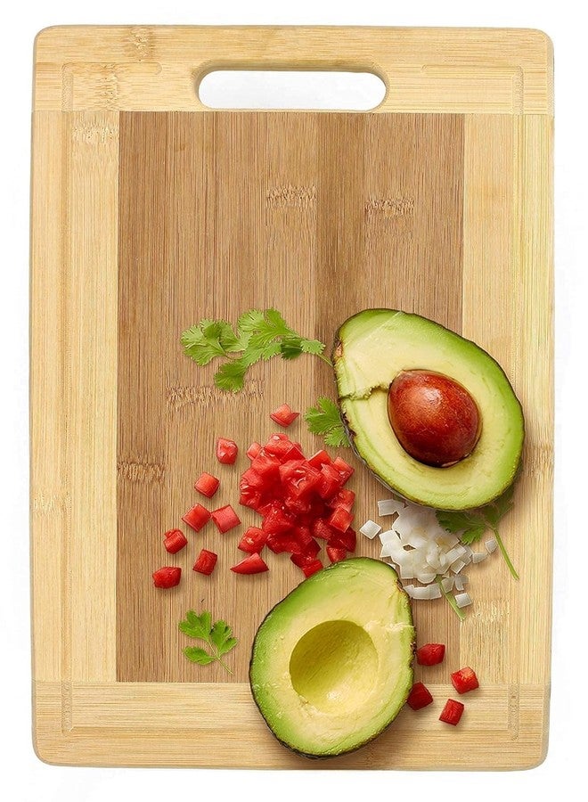 AB SALES Bamboo Cutting Boards for Kitchen, Wood Chopping Boards with Juice Groove & Handles, Cutting Board for Vegetables, Fruit & Cheese | Heavy Duty Serving Tray | 24 X 34 cms | 1.8 cm Thickness - Image 4